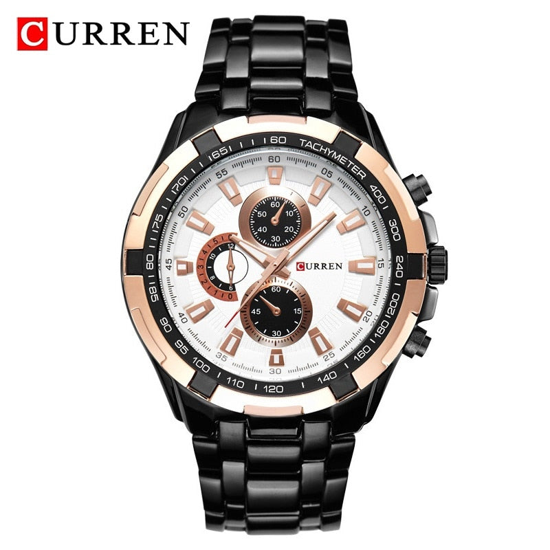 CURREN 8023 Quartz Watch Men Waterproof Sport Military Watches Mens Business Stainless Steel Wristwatch Male Clock reloj hombre