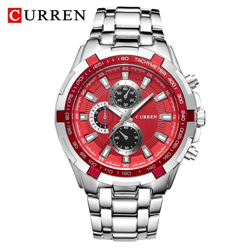 CURREN 8023 Quartz Watch Men Waterproof Sport Military Watches Mens Business Stainless Steel Wristwatch Male Clock reloj hombre