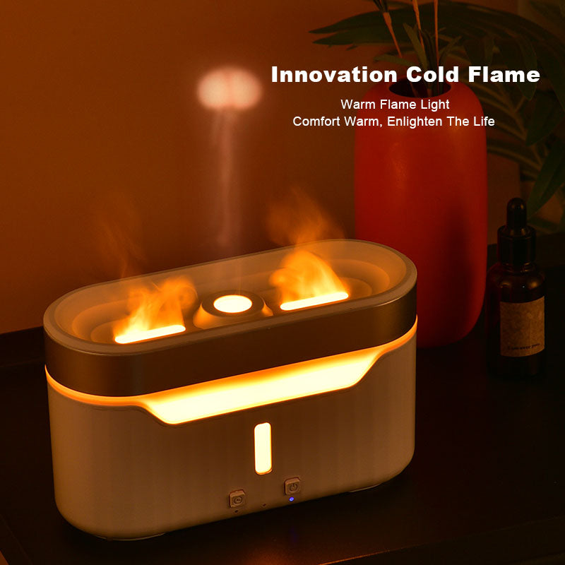 New Jellyfish Flame Humidifier Simulation Flame Aromatherapy Humidifier Jellyfish Fog Circle Atmosphere Lamp Humidifier